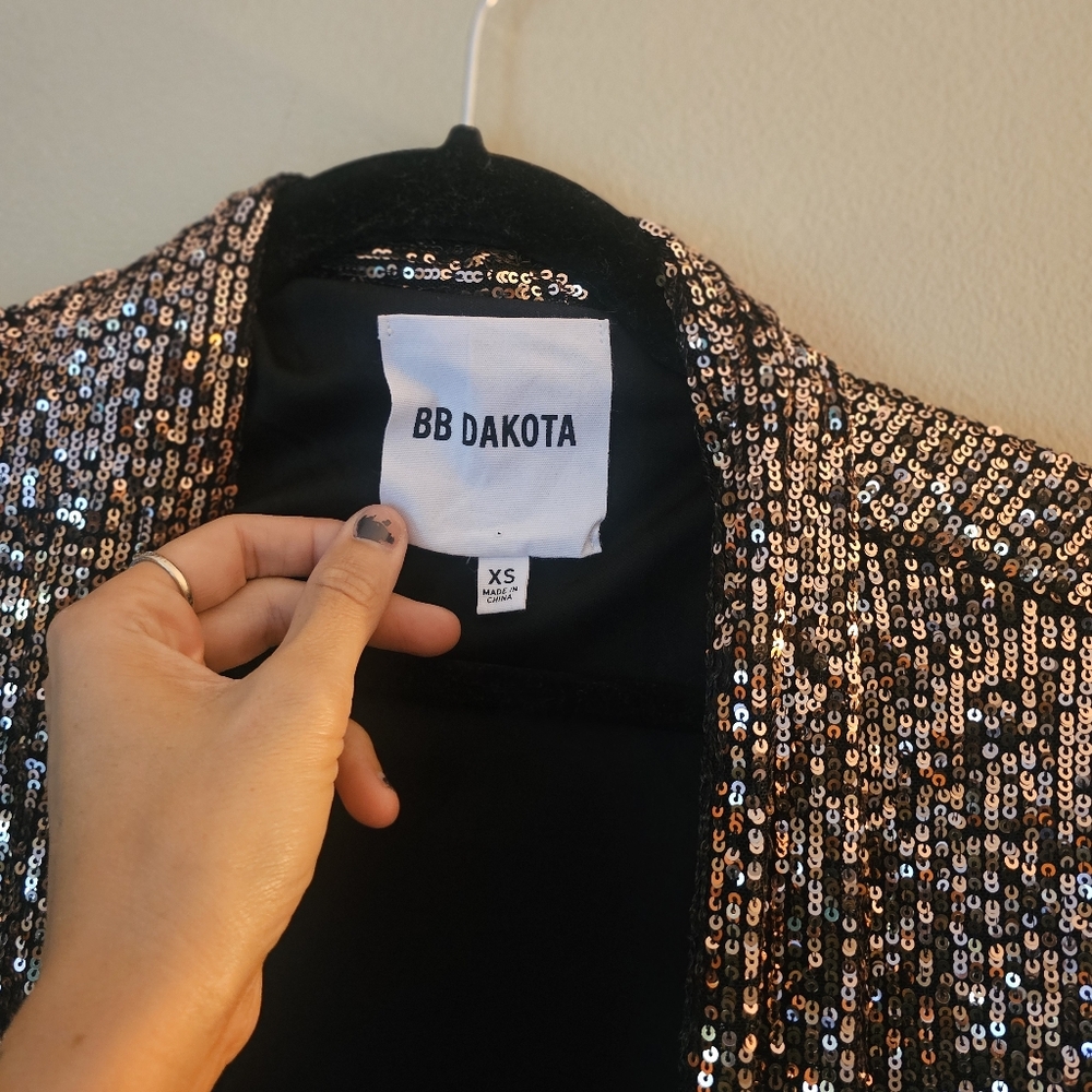 Dulcinea Sequined Duster Jacket in Rose Black Ombre - Picture 14 of 14
